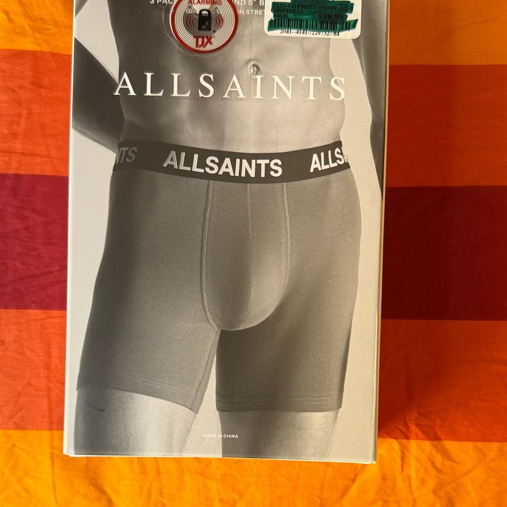 All Saints Black Boxer Briefs with Branded Waistband